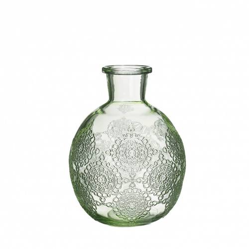 Glas Flasche Bologna grün D3/13x17cm