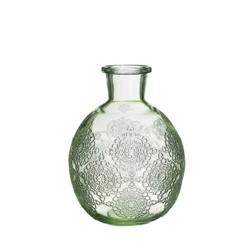 Glas Flasche Bologna grün D3/13x17cm