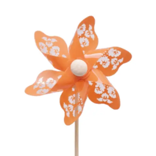Windmühle auf Stab Jazz orange L50cm D09cm