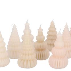 Kerze Pagoda Baum mix creme 07x14cm