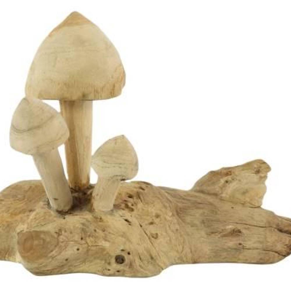 Teakholz Pilz natur 25x14x20cm