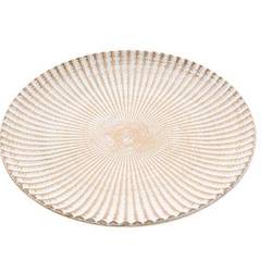 Holz Teller Gezeitenmuschel gold D30cm