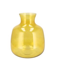 Glas Vase Mira Bottle gelb D16x16x19cm