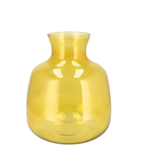 Glas Vase Mira Bottle gelb D16x16x19cm