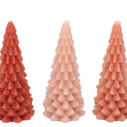 Kerze Weihnachtsbaum braun mix 5.8x12cm 
