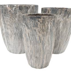 Keramik Übertopf Monty grau 3/Set 37x46/31x43/24x40cm