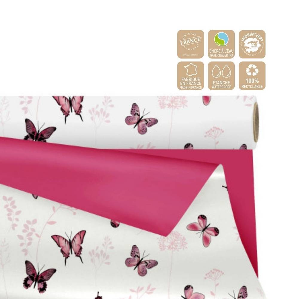 Folie Rolle 80cm Duo Mat Florais fuchsia 25m