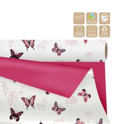 Folie Rolle 80cm Duo Mat Florais fuchsia 25m