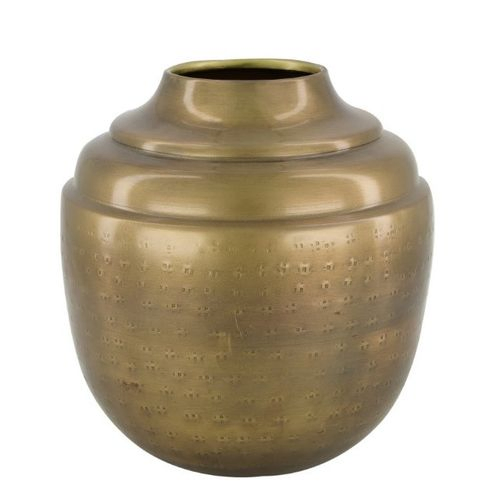 Vase Metall d18*20cm Kräftiges Orangegelb