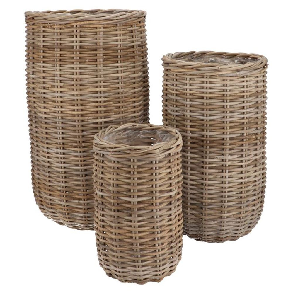 rattan ivy cauldron high natural set 3 25x43/35x60/44x75cm