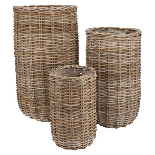 rattan ivy cauldron high natural set 3 25x43/35x60/44x75cm