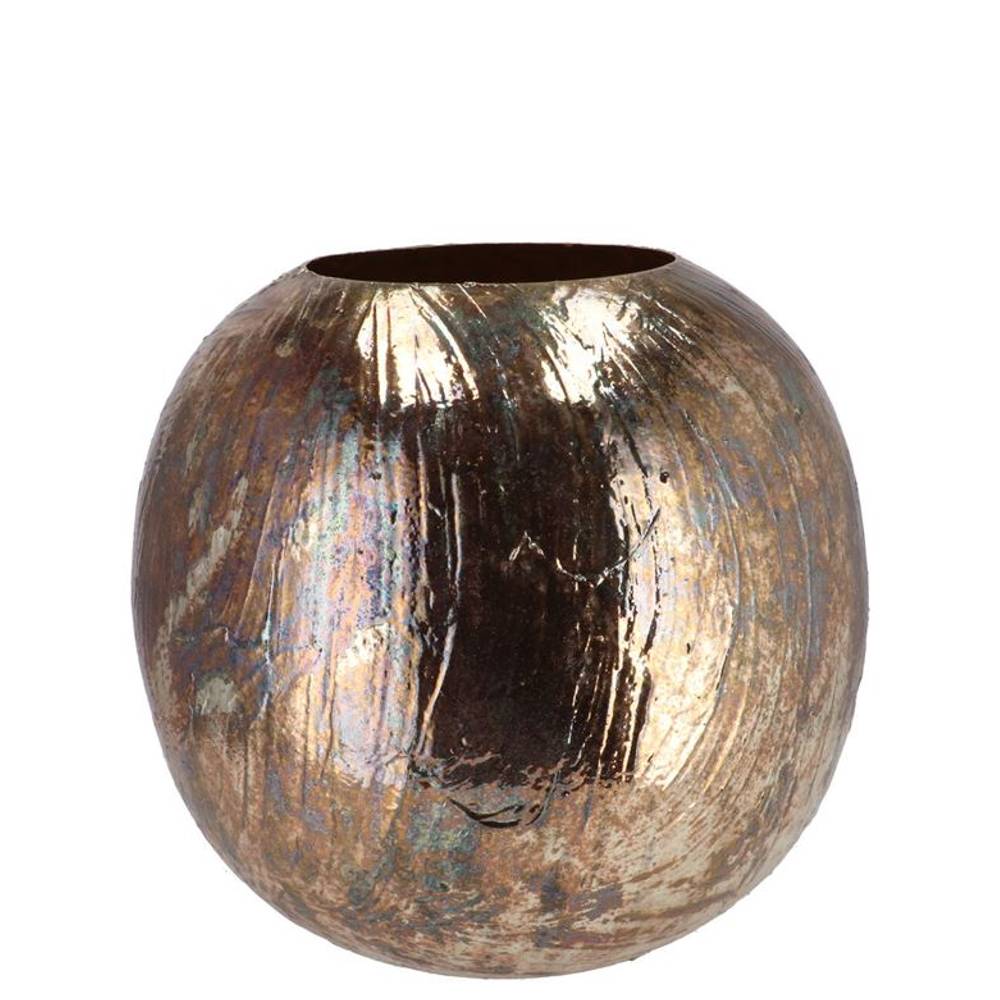 Zink Vase Noah gold 14x14x13cm
