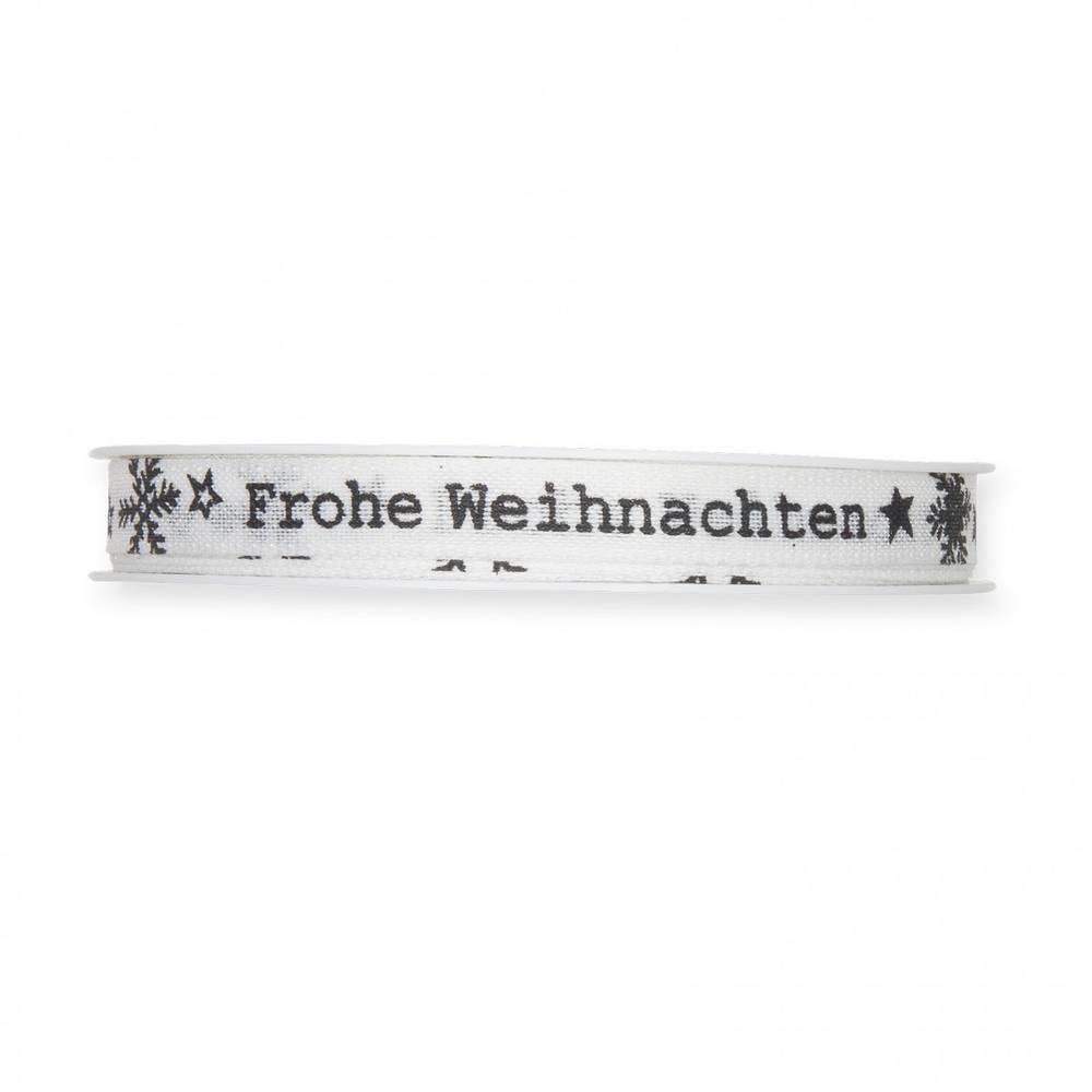 Band Frohe Weihnacht schwarz 10mm 18m