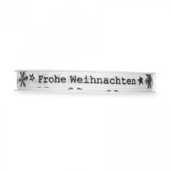 Band Frohe Weihnacht schwarz 10mm 18m