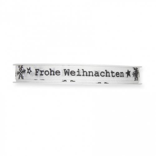 Band Frohe Weihnacht schwarz 10mm 18m