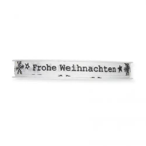 Band Frohe Weihnacht schwarz 10mm 18m