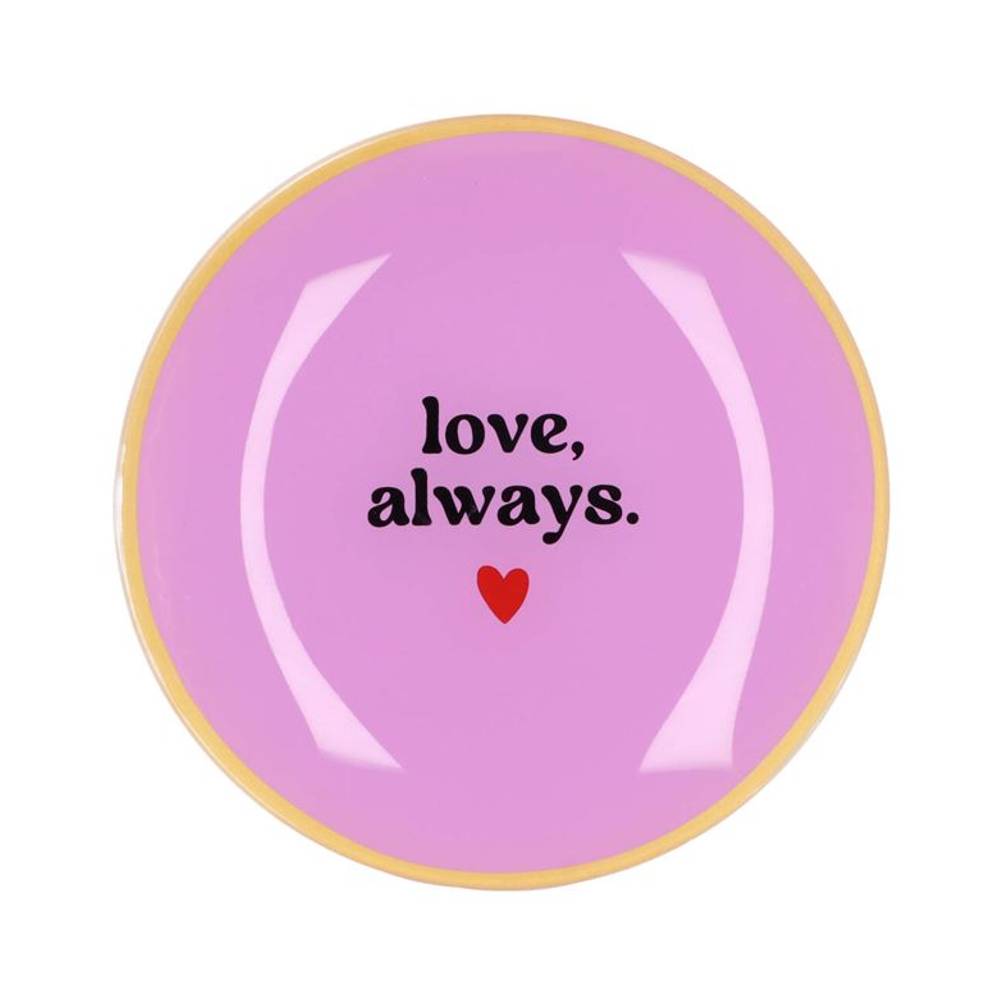 Teller Rund Love Alwyas lila 18x18x2cm