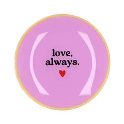 Teller Rund Love Alwyas lila 18x18x2cm