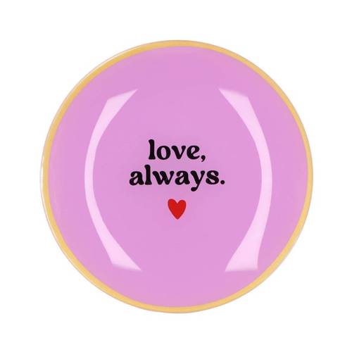 Teller Rund Love Alwyas lila 18x18x2cm