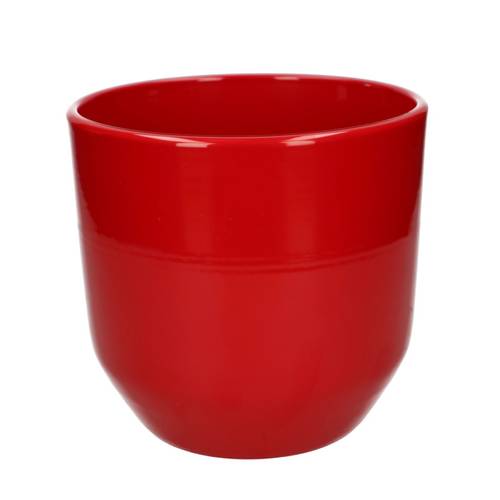 Keramik Übertopf Knick rot D17cm H16cm