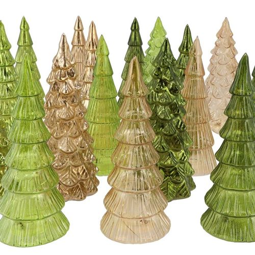 Weihnachtsbaum grün glas metallisch 9x20cm