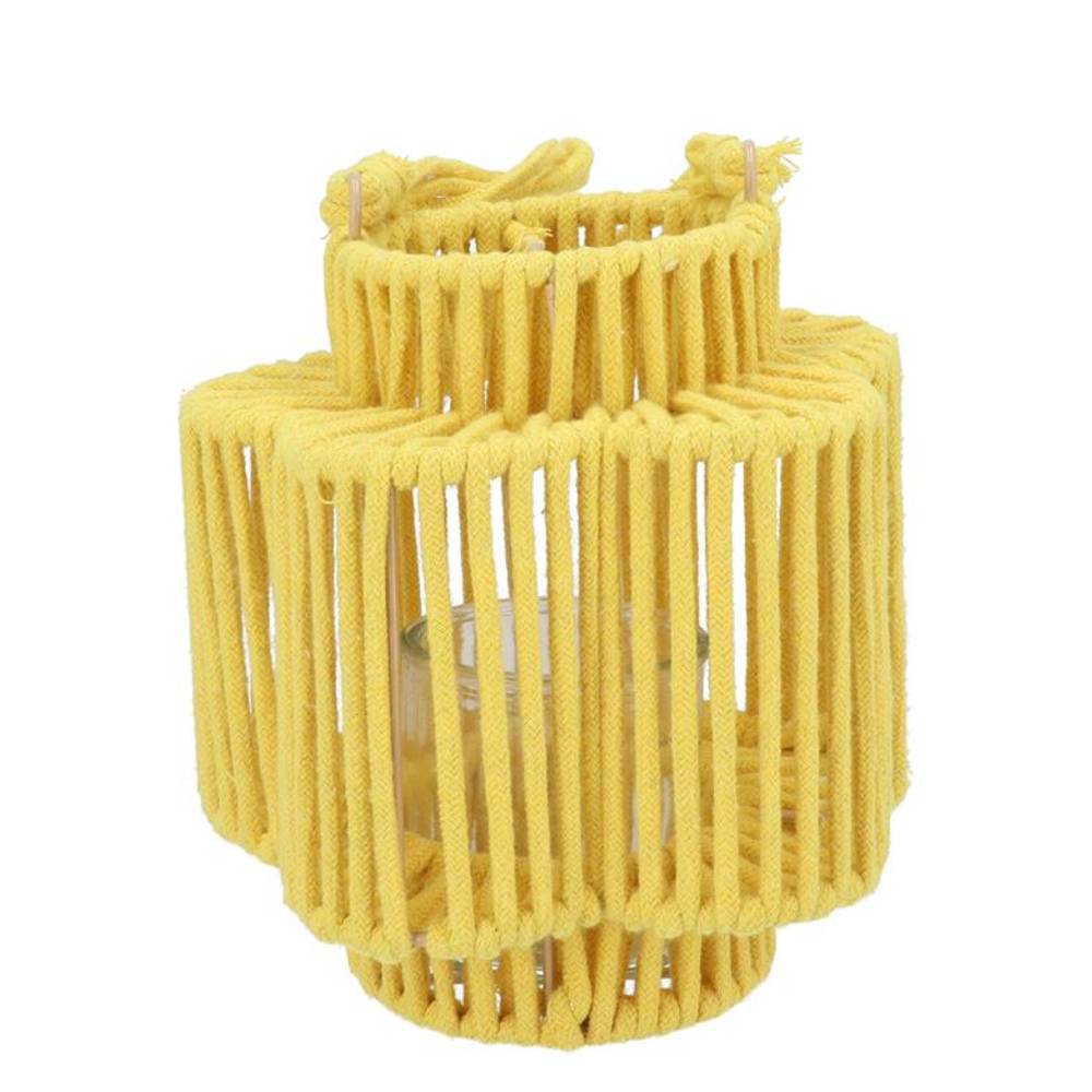 Laterne Cruz Blume gelb 10x18x20cm