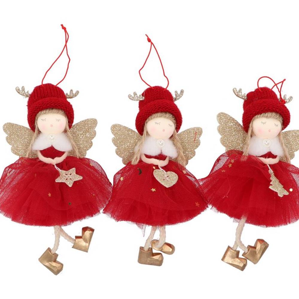 Hänger Loulou Xmas Wings mix rot 10x06x17cm