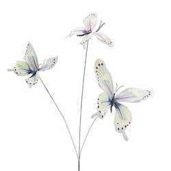 Schmetterling Trio auf Stab hell blau L50cm