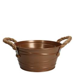 Zink Übertopf +Henkel Julia bronze D18.5cm H09cm