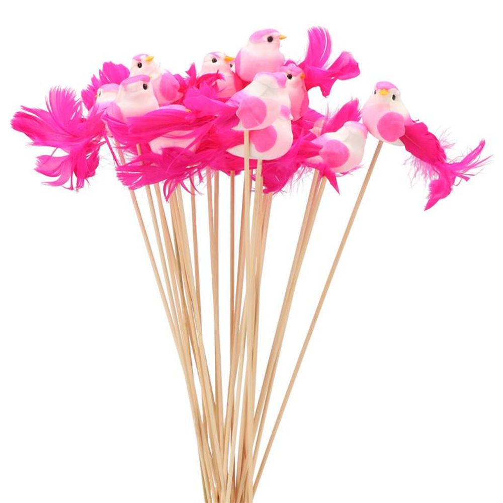 Vogel auf stab fuchsie L50cm D11cm x25