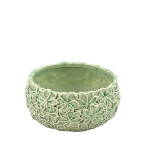 Keramik Übertopf Aona grün D18.5cm H08cm
