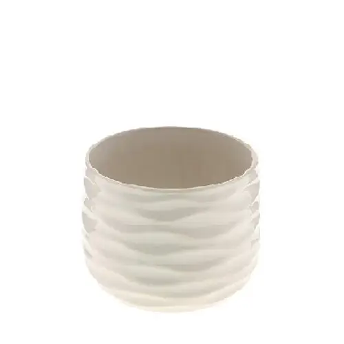 Keramik Übertopf Benny creme D14cm H12cm 