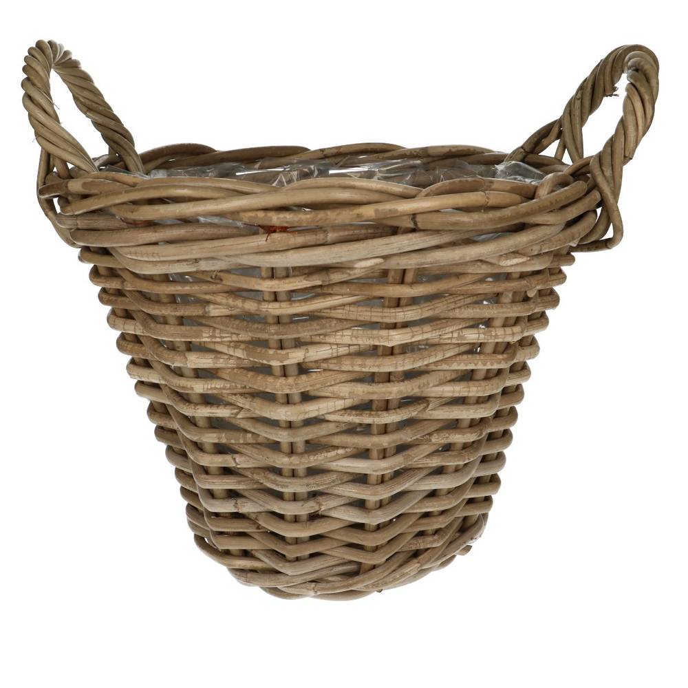Korb Henkel Rotan grau D30cm H23cm