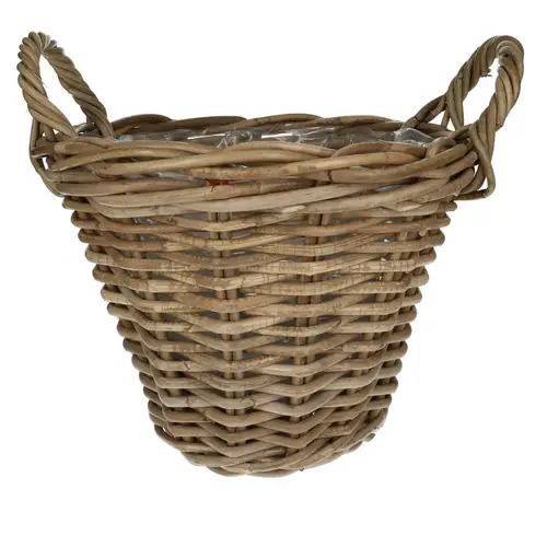Korb Henkel Rotan grau D30cm H23cm
