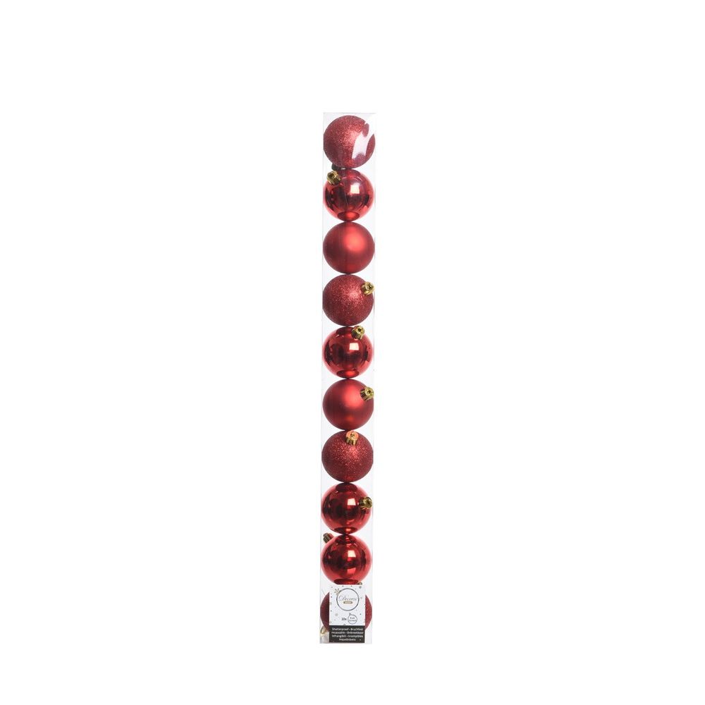 Kugel Plastik rot mix D06cm x10