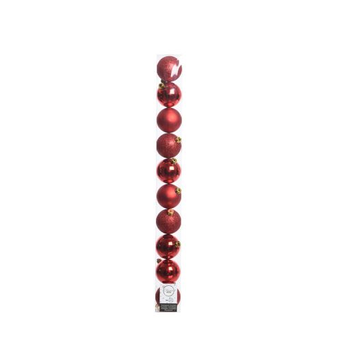 Kugel Plastik rot mix D06cm x10