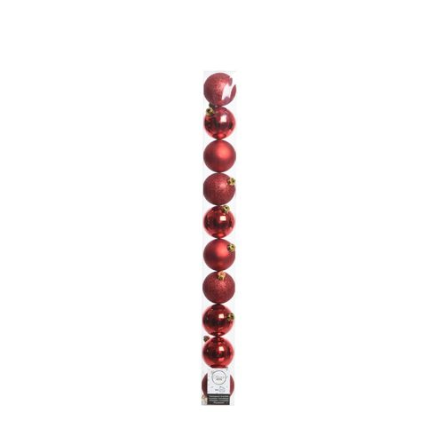 Kugel Plastik rot mix D06cm x10