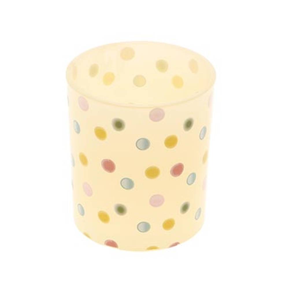 Glas Teelicht Dots gelb D09cm H10cm