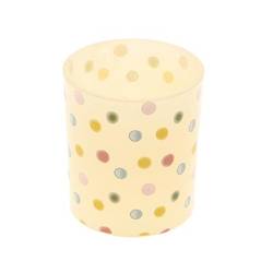 Glas Teelicht Dots gelb D09cm H10cm