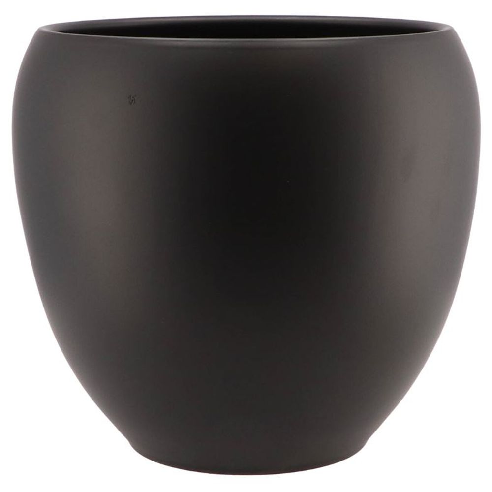 Keramik Übertopf Vinci schwarz matt D31cm H28cm
