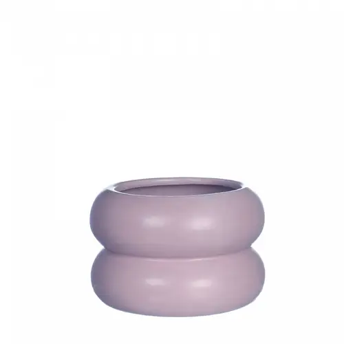 Keramik Übertopf Chubby lila D12.5cm H08.5cm