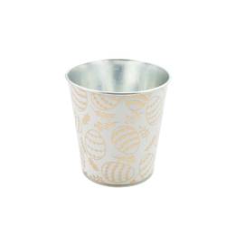 Zink Topf Alotte weiss D13cm H13cm