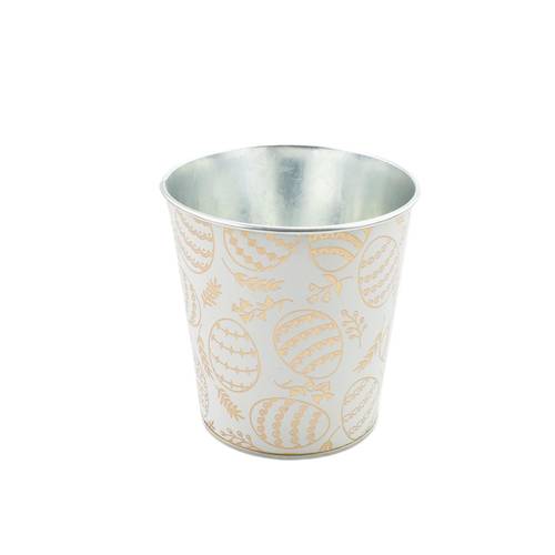 Zink Topf Alotte weiss D13cm H13cm