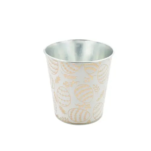Zink Topf Alotte weiss D13cm H13cm