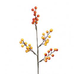 Zweig Beeren auf Stab orange L46cm 
