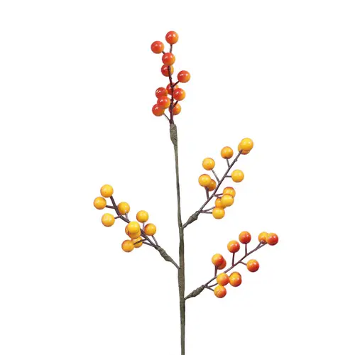 Zweig Beeren auf Stab orange L46cm 