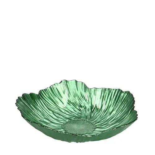 Glas Schale Rania grün D25cm H07cm