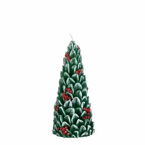 Kerzen Baum grün/rot D06cm H15cm