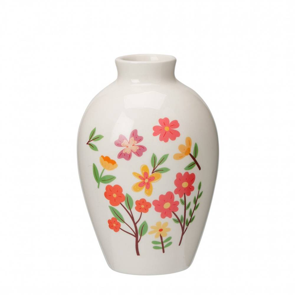 Keramik Vase Flowery D09cm H13cm