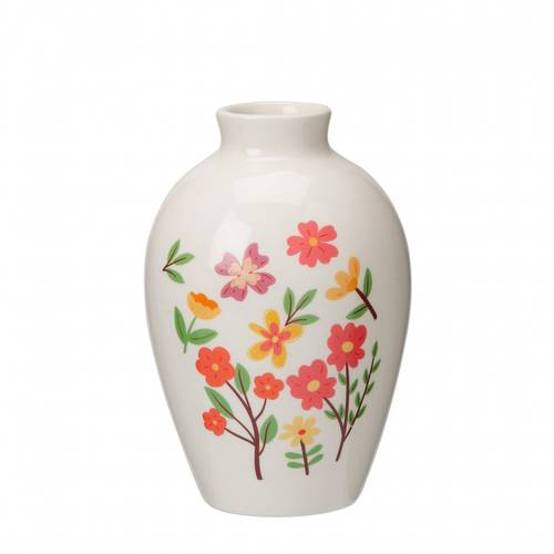 Keramik Vase Flowery D09cm H13cm